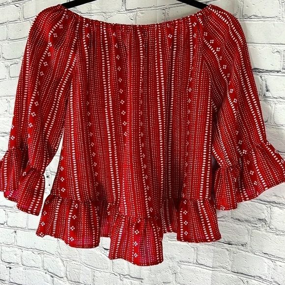 Anthropologie peasant blouse red size extra small - Picture 3 of 8